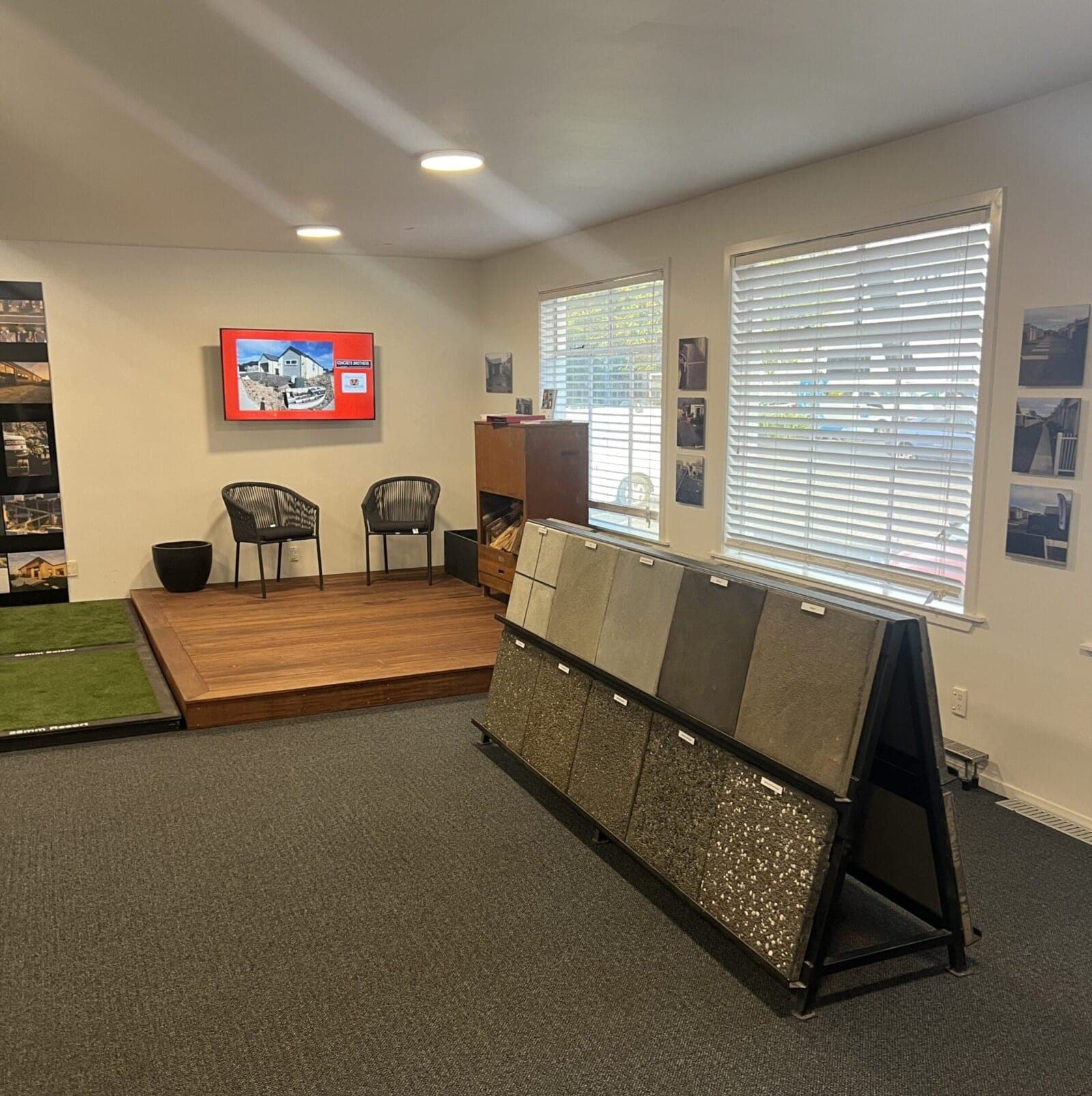 Materials on display in the Concrete Brothers showroom